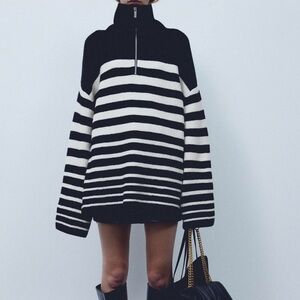 H&M rib-knit half-zip sweater